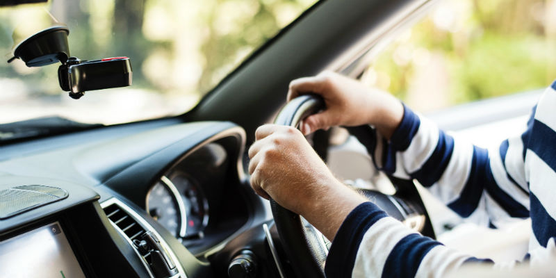 Person driving a vehicle