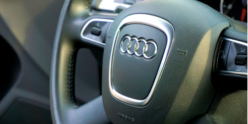 An Audi steering wheel 