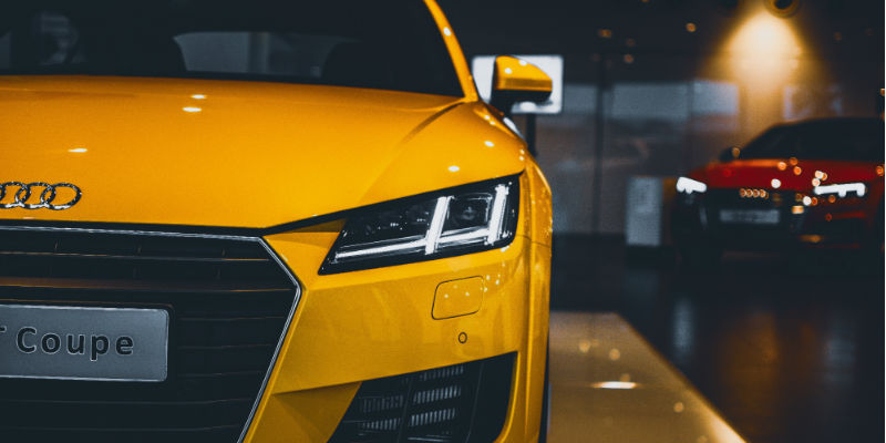 Image of Audis in a showroom